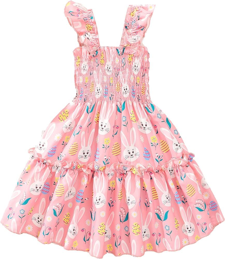 Little Girls Dresses Flutter Sleeve Casual Birthday Party Dress Toddler Kids Swing Twirly Summer ... | Amazon (US)