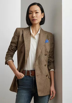 Lauren Ralph Lauren Women's Houndstooth Double-Breasted Twill Blazer | Belk