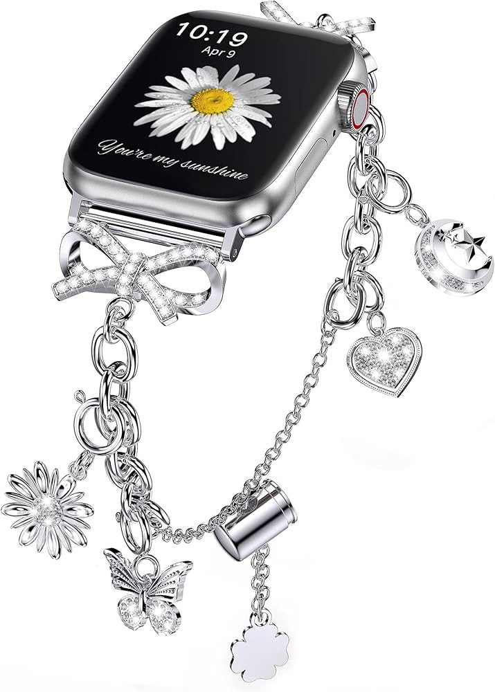 Minyee Compatible with Apple Watch Band 41/40/38/44/45/46/49/42mm Women, Dressy Stainless Steel M... | Amazon (US)