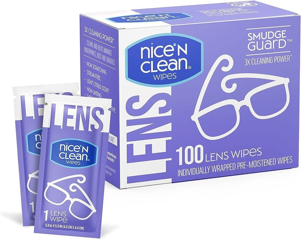 Nice 'n Clean SmudgeGuard Lens Cleaning Wipes (100 Total Wipes) | Pre-Moistened Individually Wrap... | Amazon (US)