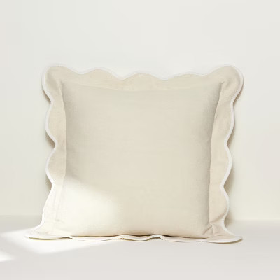 Lush Décor Coastal Chic Scalloped Edge Pillow Cover Dark Linen/Off White | Target