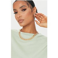 Gold Chunky Thick Chain Necklace | PrettyLittleThing CAN