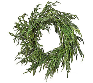 24 Iced Garden Norfolk Pine Wreath by Valerie | QVC
