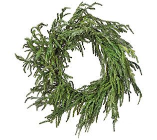 24"" Iced Garden Norfolk Pine Wreath by Valerie | QVC