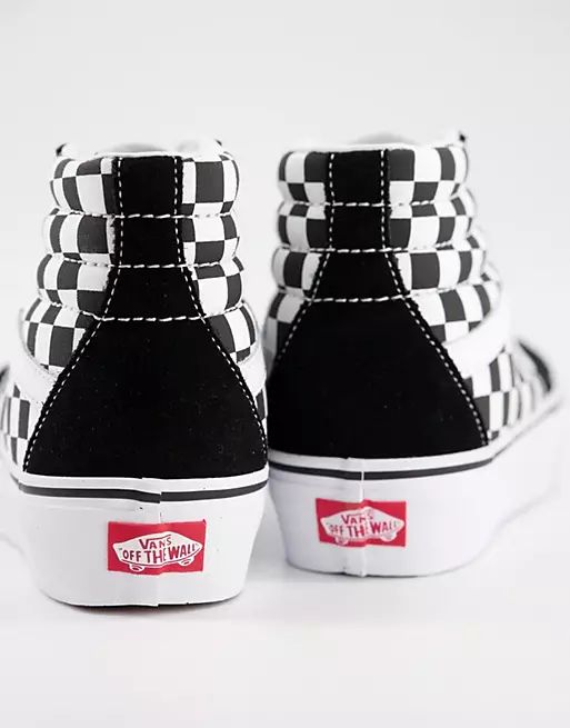 Vans SK8-Hi Platform 2.0 checkerboard sneakers in black | ASOS (Global)