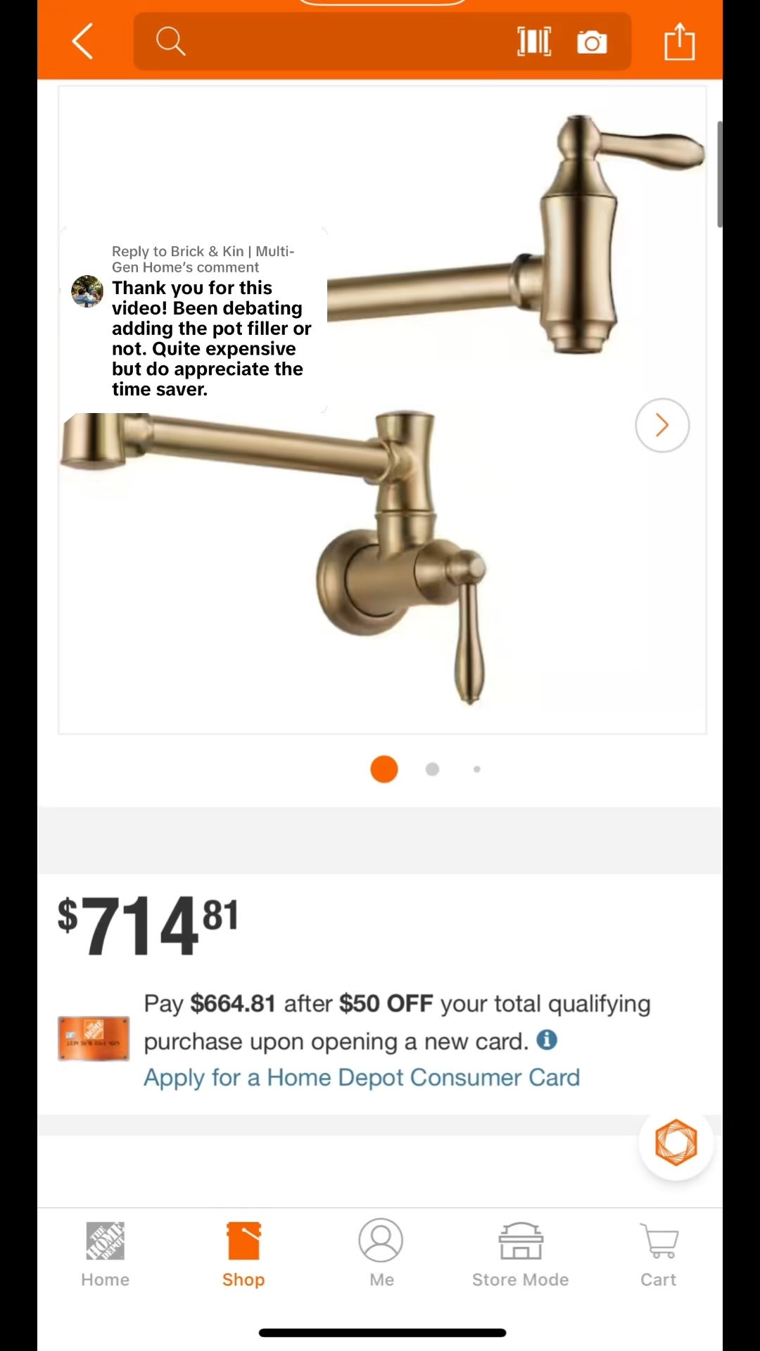 We saved $220 on our pot filler! How? Purchasing from Delta Faucet Recertified! When I mention this, I’m always shocked at how many people haven’t heard of their recertified program. 
The products are NEW and inspected to ensure there are no missing parts or blemishes AND they come with a 10 year warranty!
We didn't stop at the pot filler either - we purchased the majority of our plumbing fixtures this way and there isn't a single one that we aren't satisfied with.

I know that this isn’t for everyone - and that’s ok! Knowing what you now know, would you be willing to use recertified products in your build or renovation?
#newbuildhomes #kitchendesign #potfiller #newbuildjourney #champagnebronze


#LTKHome #LTKFamily #LTKSaleAlert