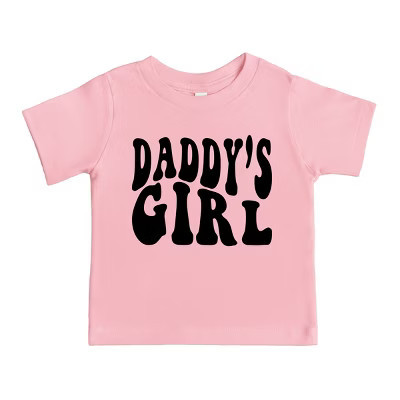 The Juniper Shop Daddy's Girl Wavy Toddler Short Sleeve Tee - 2T - Pink | Target