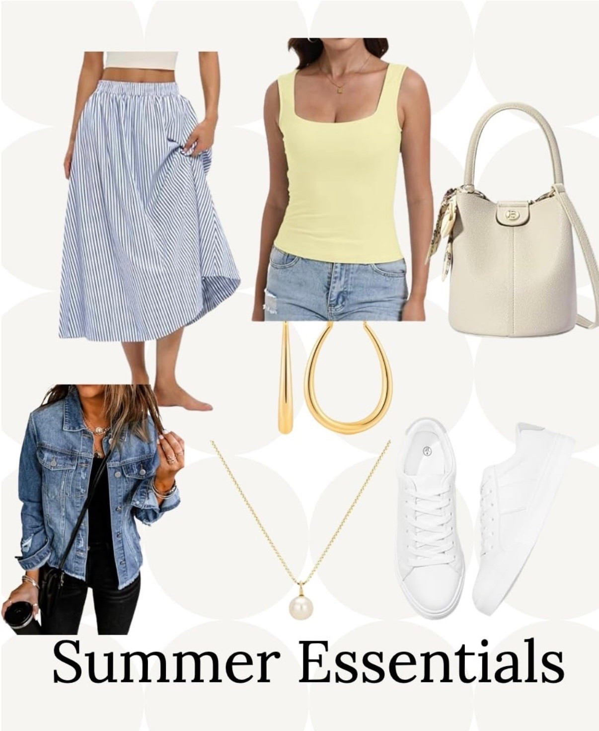 Summer essentials for an easy casual outfit ☀️ Love these simple Amazon fashion finds for styling a cute summer outfit with a midi skirt, denim jacket, white sneakers, and neutral accessories.

Shop the look here ✨

#SummerEssentials #SummerOutfit #AmazonFashion #AmazonFinds #LTKFinds #CasualSummerStyle #SummerStyle #MidiSkirt #DenimJacket #WhiteSneakers #CapsuleWardrobe