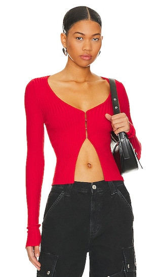 superdown Sierra Knit Top in Red. - size L | Revolve Clothing (Global)