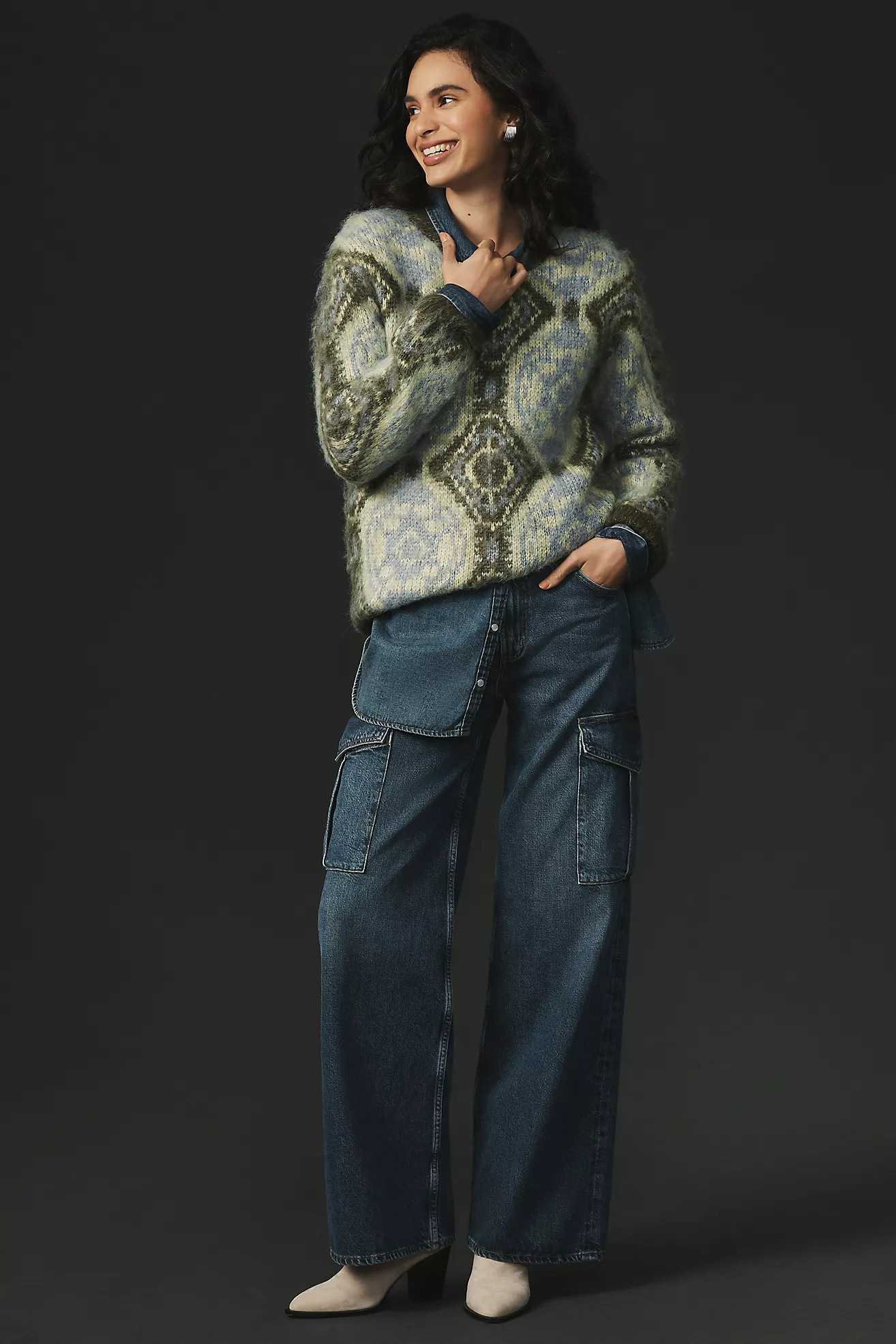 English Factory Fuzzy Abstract Pullover Sweater | Anthropologie (US)