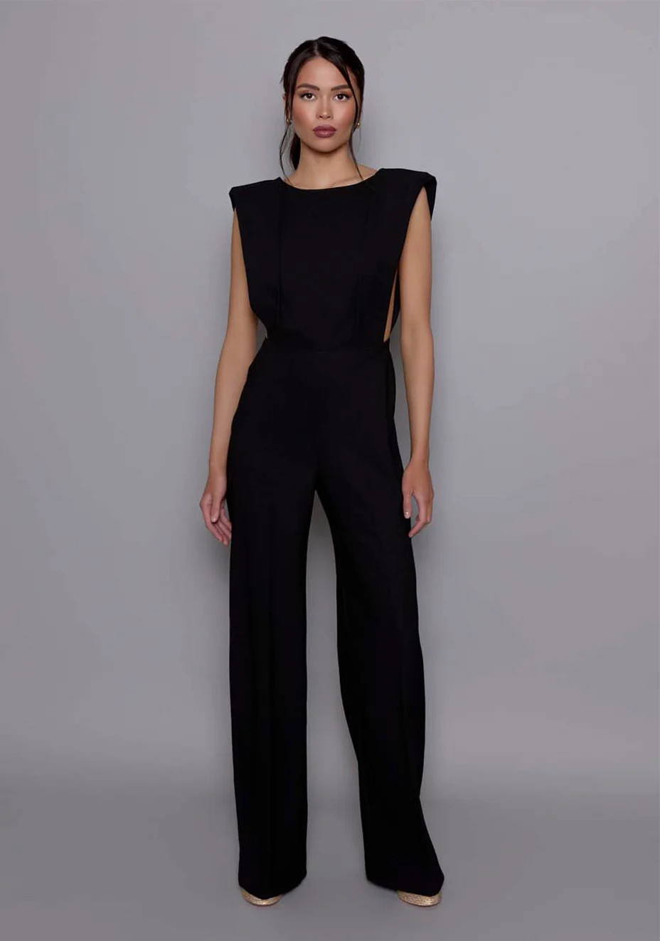 Bronte | Open Back Black Jumpsuit | VSPR UK