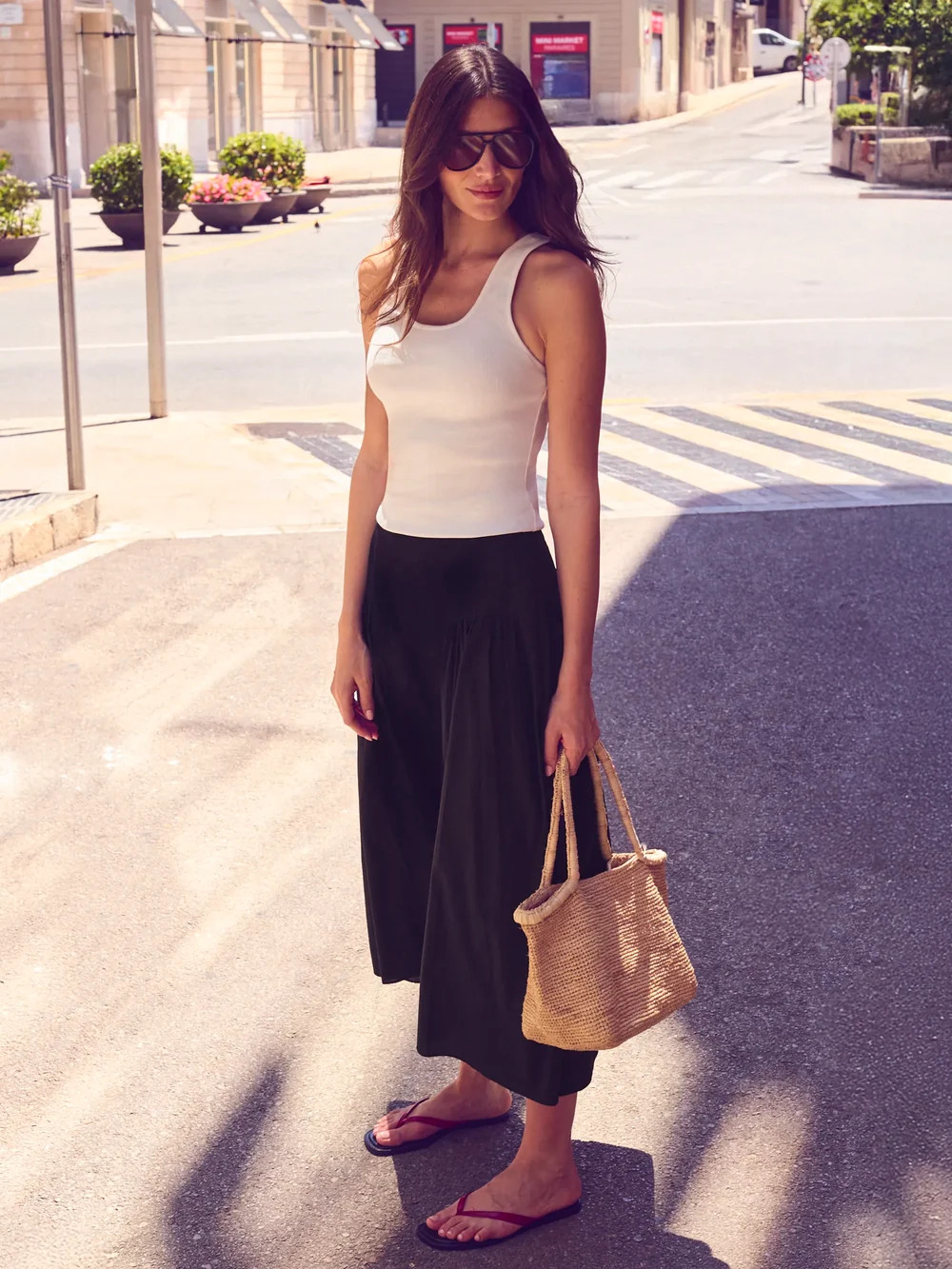 Petite Black Cotton Gathered Skirt | Ro&Zo
