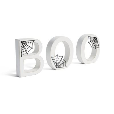 White BOO Letters with Web | Grandin Road | Grandin Road