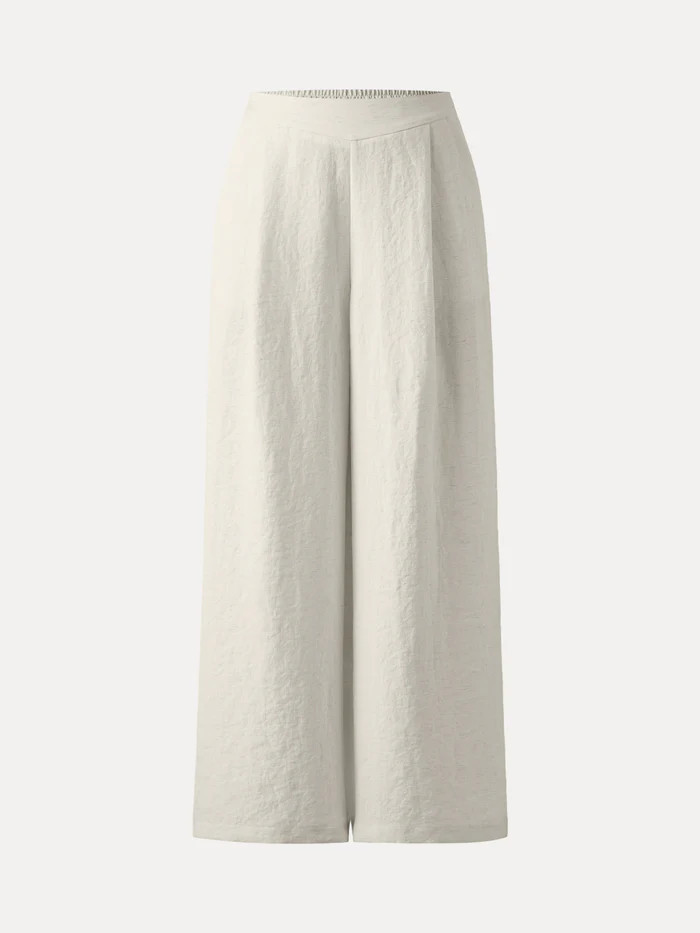 Breezy Linen Mid Rise Wide Leg Pant with Pockets | OGLmove