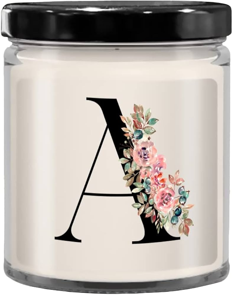IKPR Monogram Letter A Flowers Gifts Women, Men, Him, Her Initial A Candle Letter A Candle Giftin... | Amazon (US)