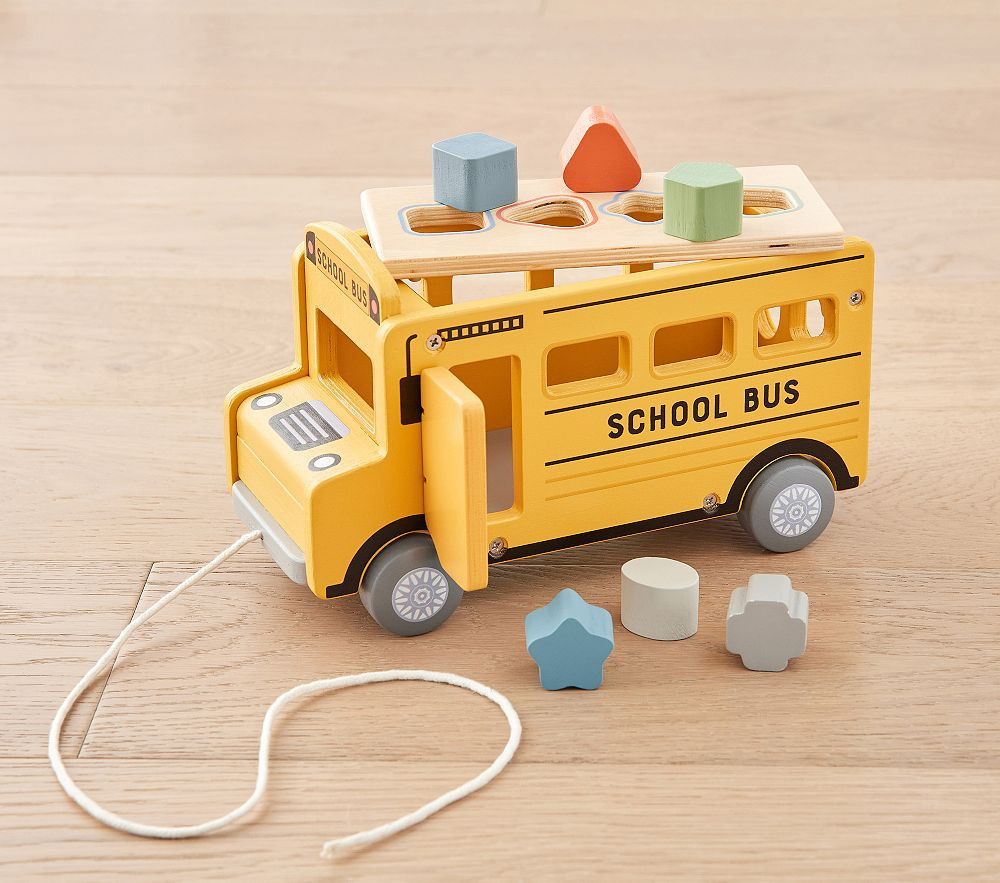 School Bus Shape Sorter Pull Toy | Pottery Barn Kids