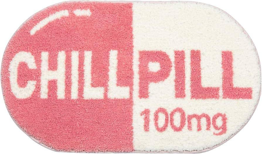 RORA Funny Cute Chill Pill Bath Mat Small Pink Bathroom Rugs Preppy Bathroom Decor Aesthetic Bath... | Amazon (US)
