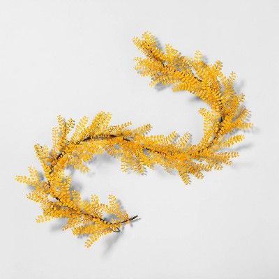 72" Faux Yellow Locust Leaf Garland - Hearth & Hand™ with Magnolia | Target