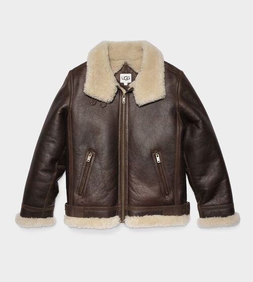 UGG Men's Auden Shearling Aviator Jacket Sheepskin In Brown, Size L | UGG (US)