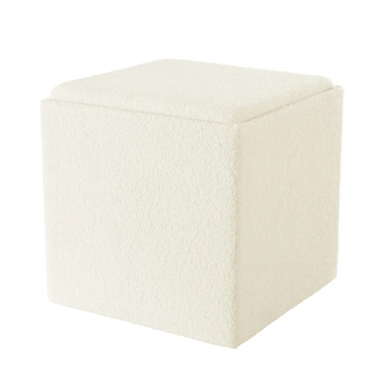 Mainstays Large Cube Storage Ottoman, Cream | Walmart (US)