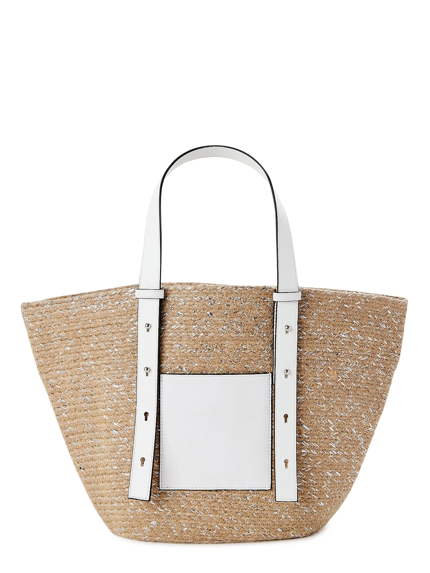 Time and Tru Women's Jute Pocket Tote Bag | Walmart (US)