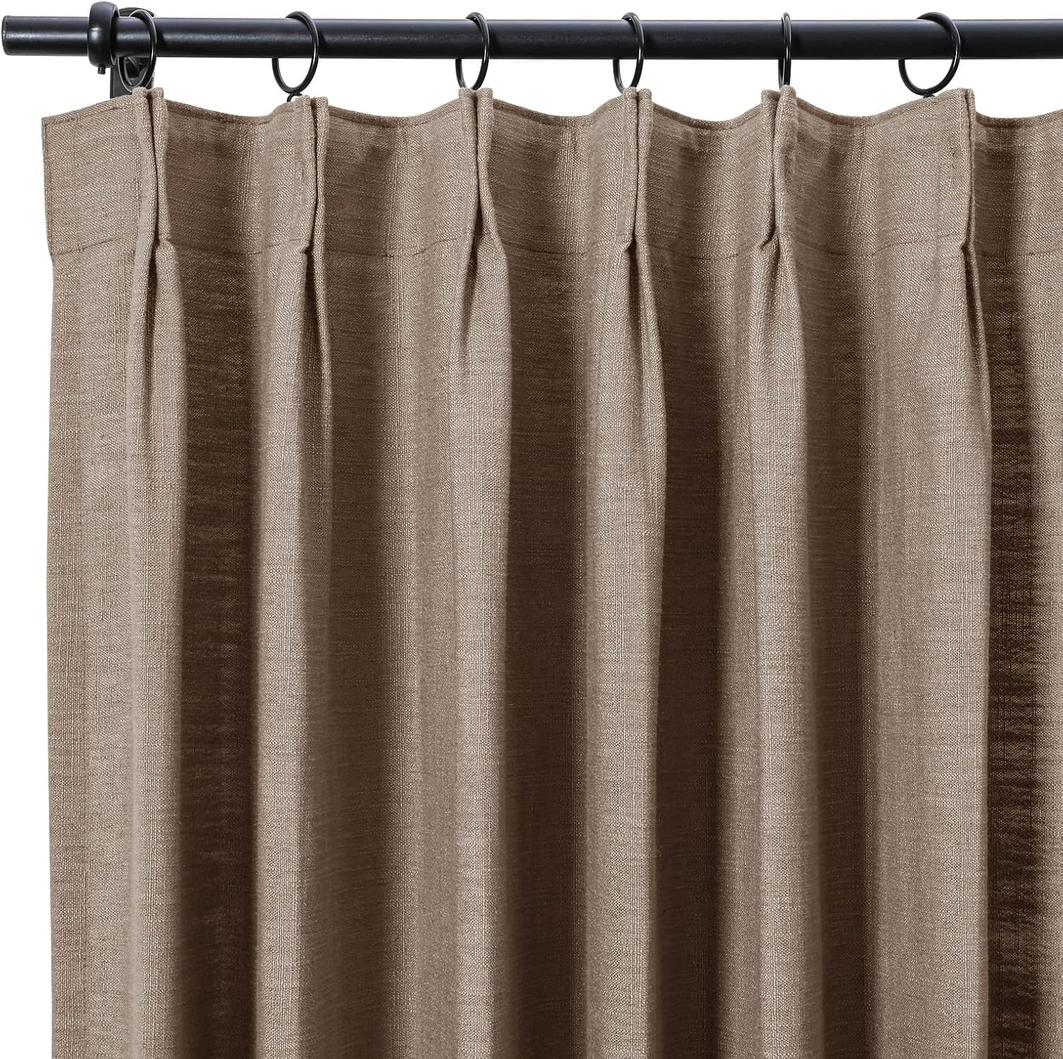 TWOPAGES 52 W x 96 L inch Pinch Pleat Unlined Darkening Drape Faux Linen Curtain Drapery Panel fo... | Amazon (US)
