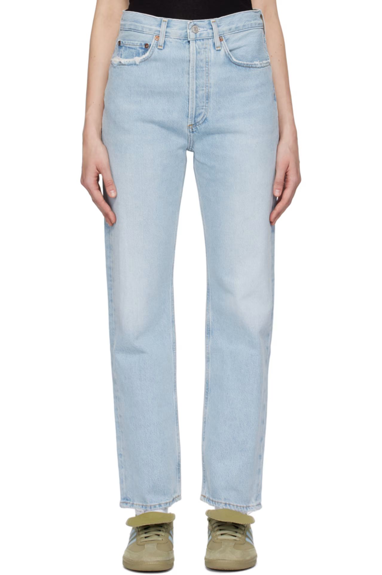 Blue 90's Pinch Waist Jeans | SSENSE