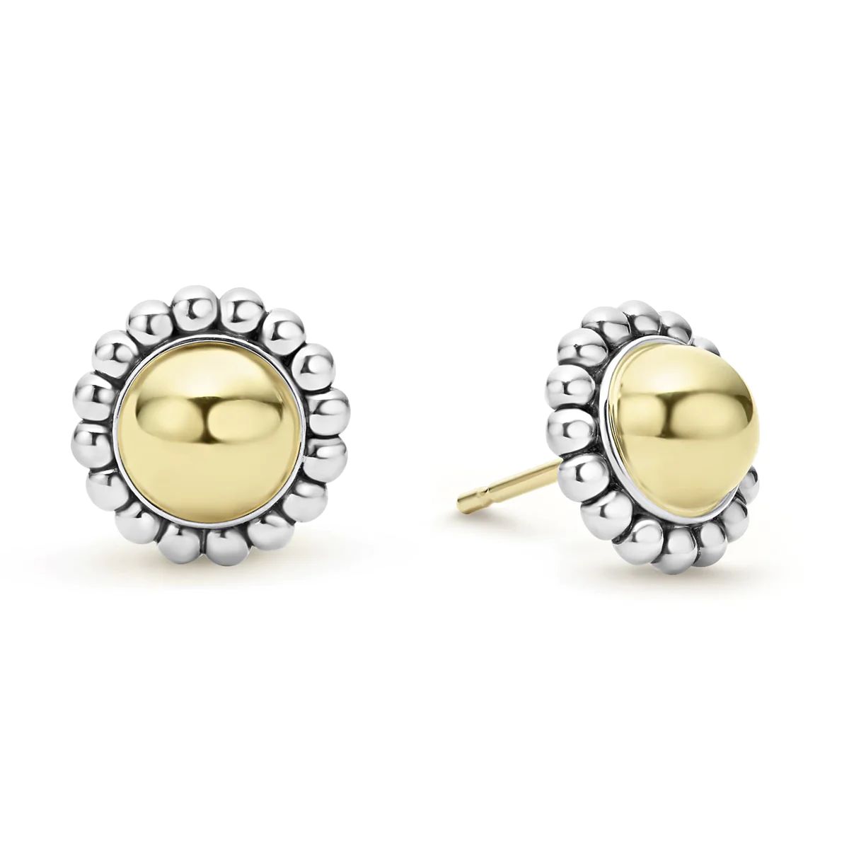 Two-Tone Caviar Stud Earrings | LAGOS