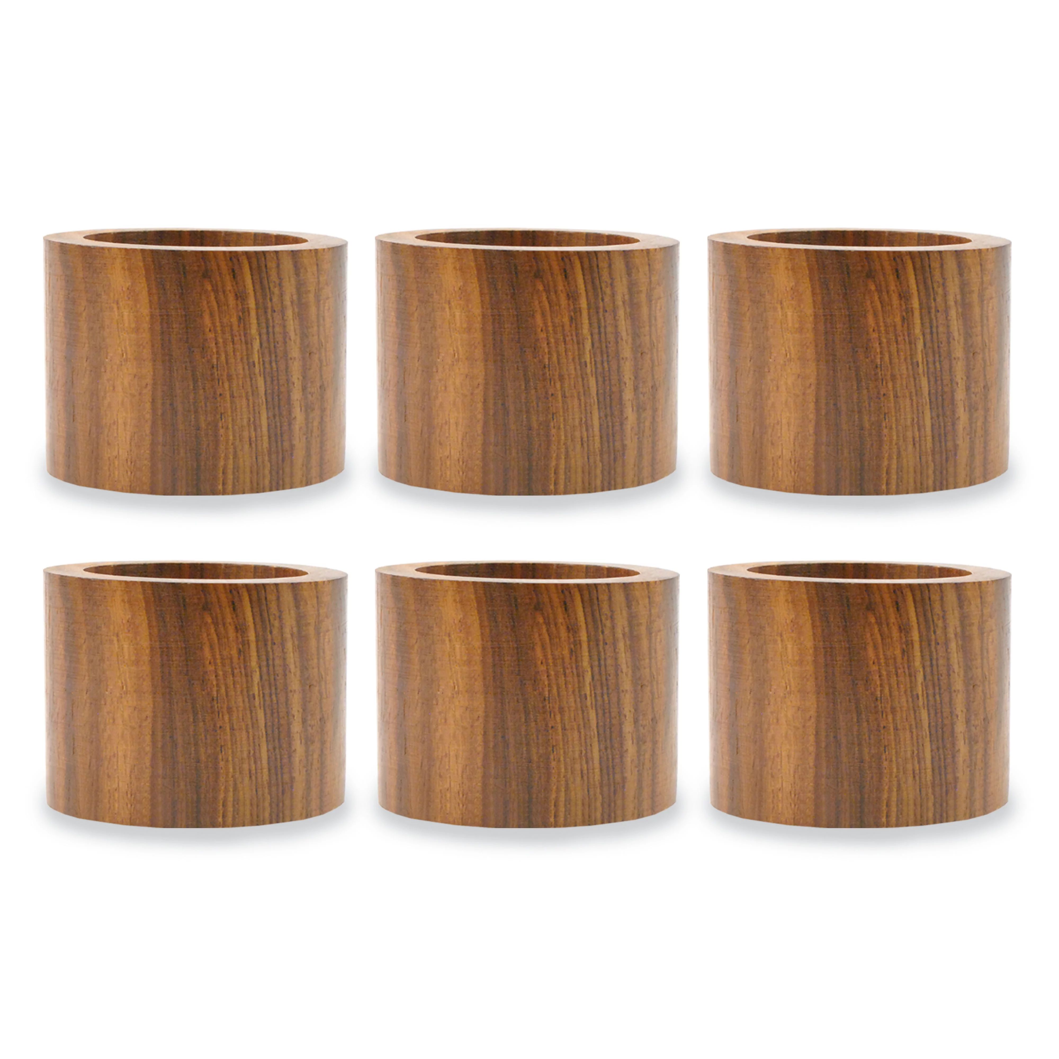 DII Rustic Wood Band Napkin Rings, Set of 6, Mango Wood, Multiple Patterns | Walmart (US)