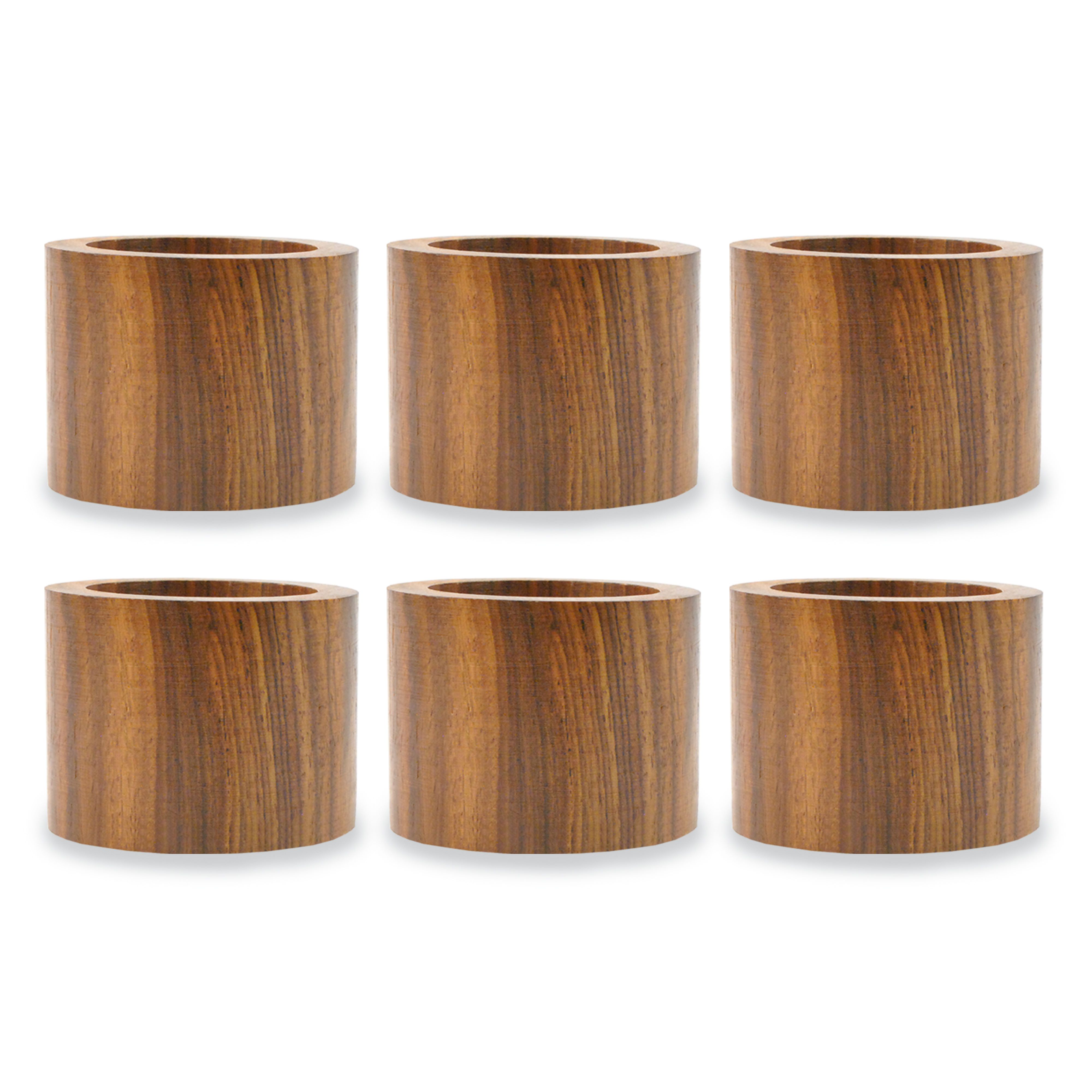 DII Rustic Wood Band Napkin Rings, Set of 6, Mango Wood, Multiple Patterns | Walmart (US)