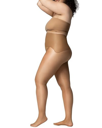 NOOSH Getnoosh PLAY Free-Hugging Seamless Gloss Tights For Women | Comes With Glossy Finish | Breathable & Comfort Fit Women's Tights | Mocha - S/M | Amazon (US)