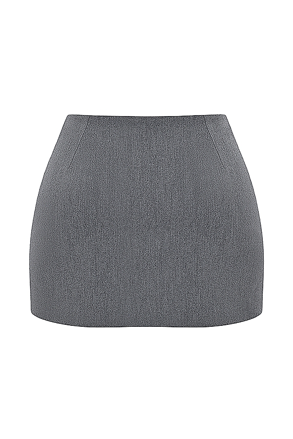 grey a-line mini skirt | House of CB