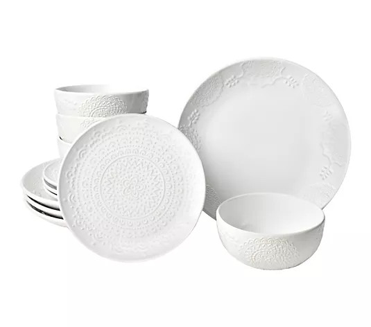 Temp-tations Special Edition 12-Piece Sculptural Dinnerware Set | QVC
