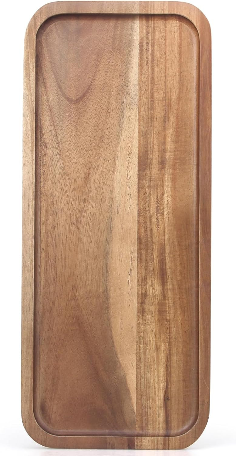 Large Wooden Serving Platters Acacia Long Charcuterie Boards Rectangle Wood Tray Home Decor Servi... | Amazon (US)