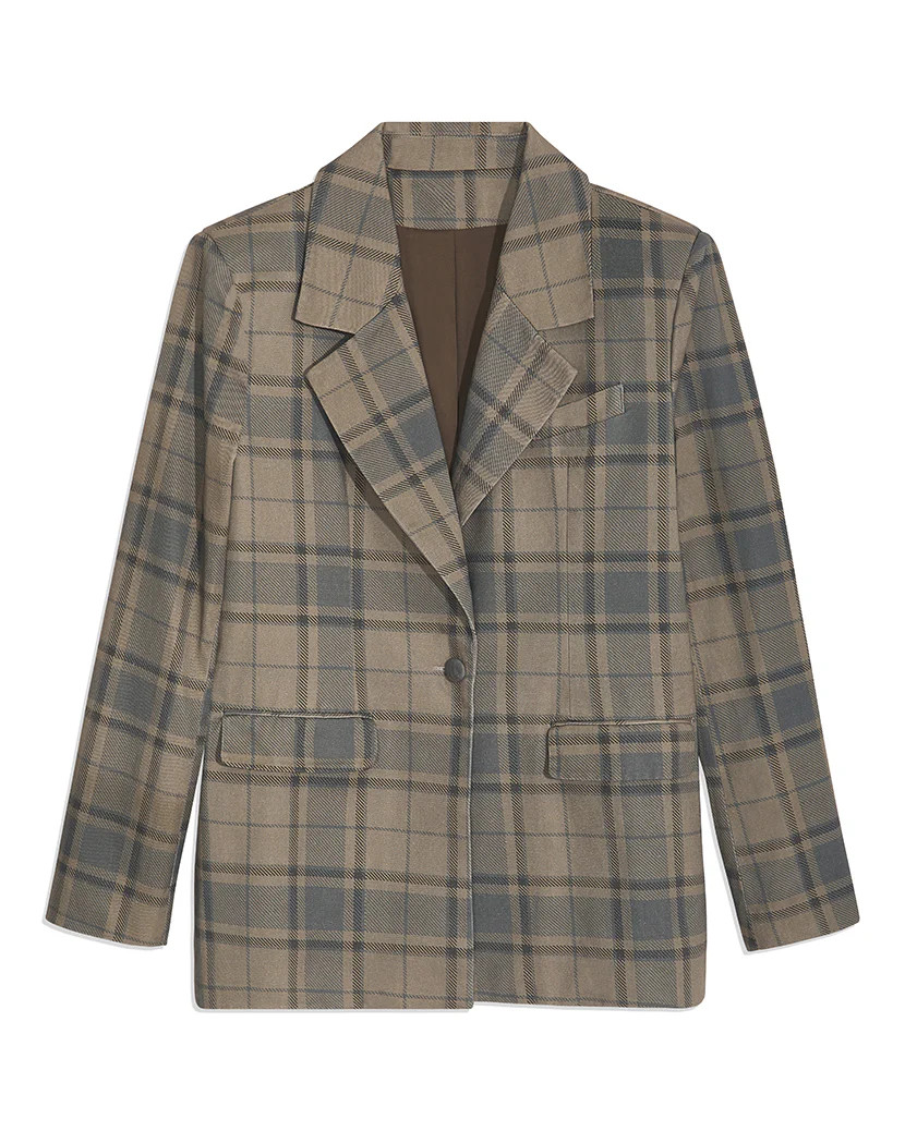 Plaid Oversized Blazer - L Cool Plaid | We Wore What