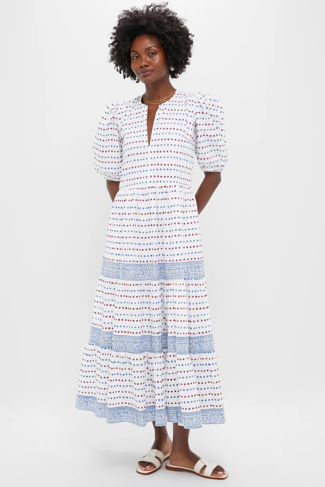 Exclusive Ellis Blue Puff Sleeve Maxi Dress | Tuckernuck (US)