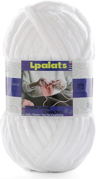 Chunky Chenille Yarn for Crocheting - 1 Pack of 100g/3.5oz - #6 Super Bulky - Polyester - Baby Bl... | Amazon (US)