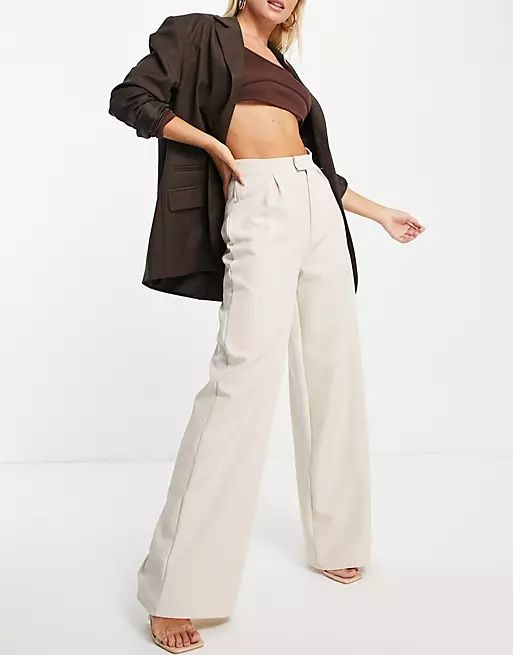 Public Desire tailored high waist pant in cream - part of a set | ASOS (Global)