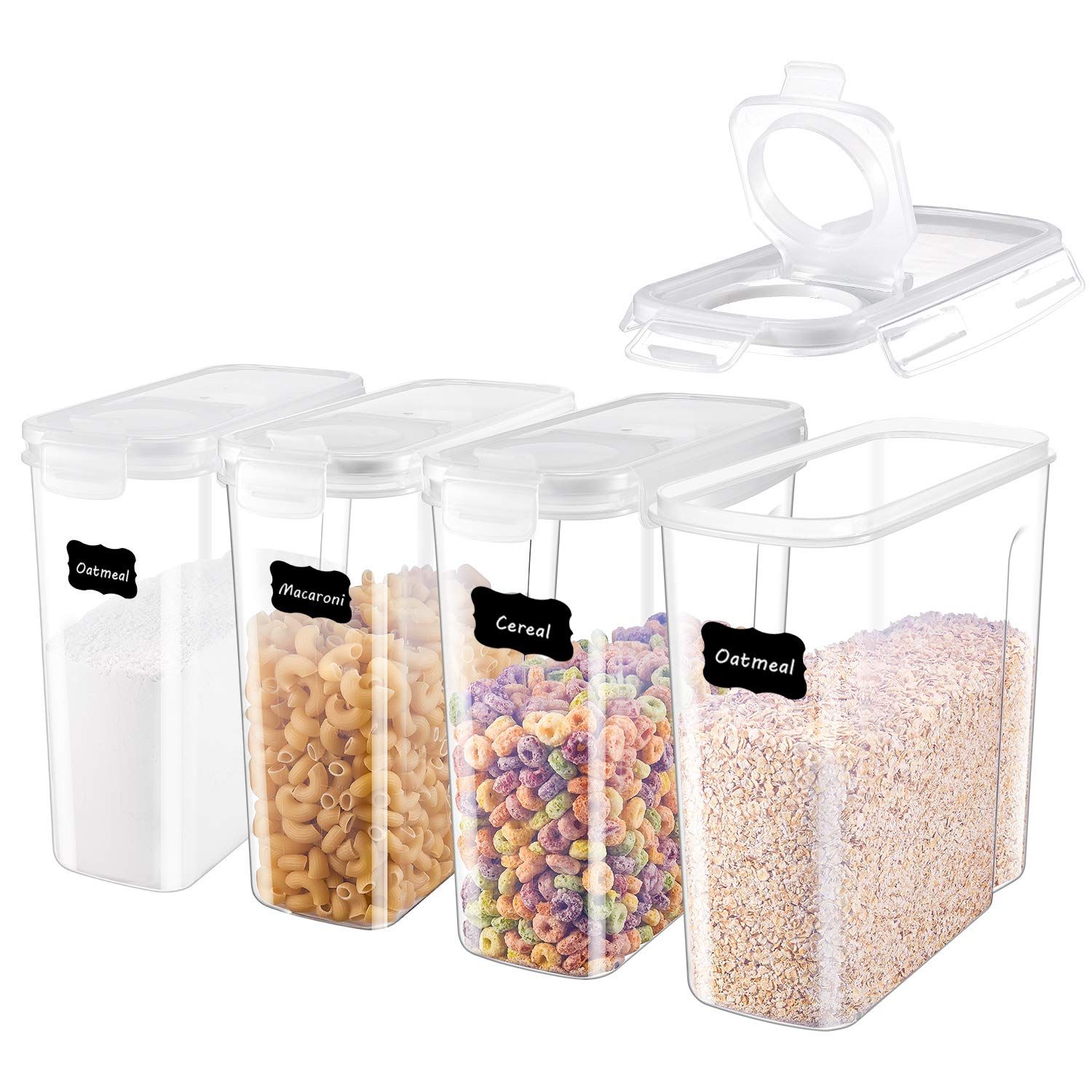 ME.FAN Cereal Storage Containers [Set of 4] Airtight Food Storage Containers 4L(135oz) - Large Kitch | Amazon (US)