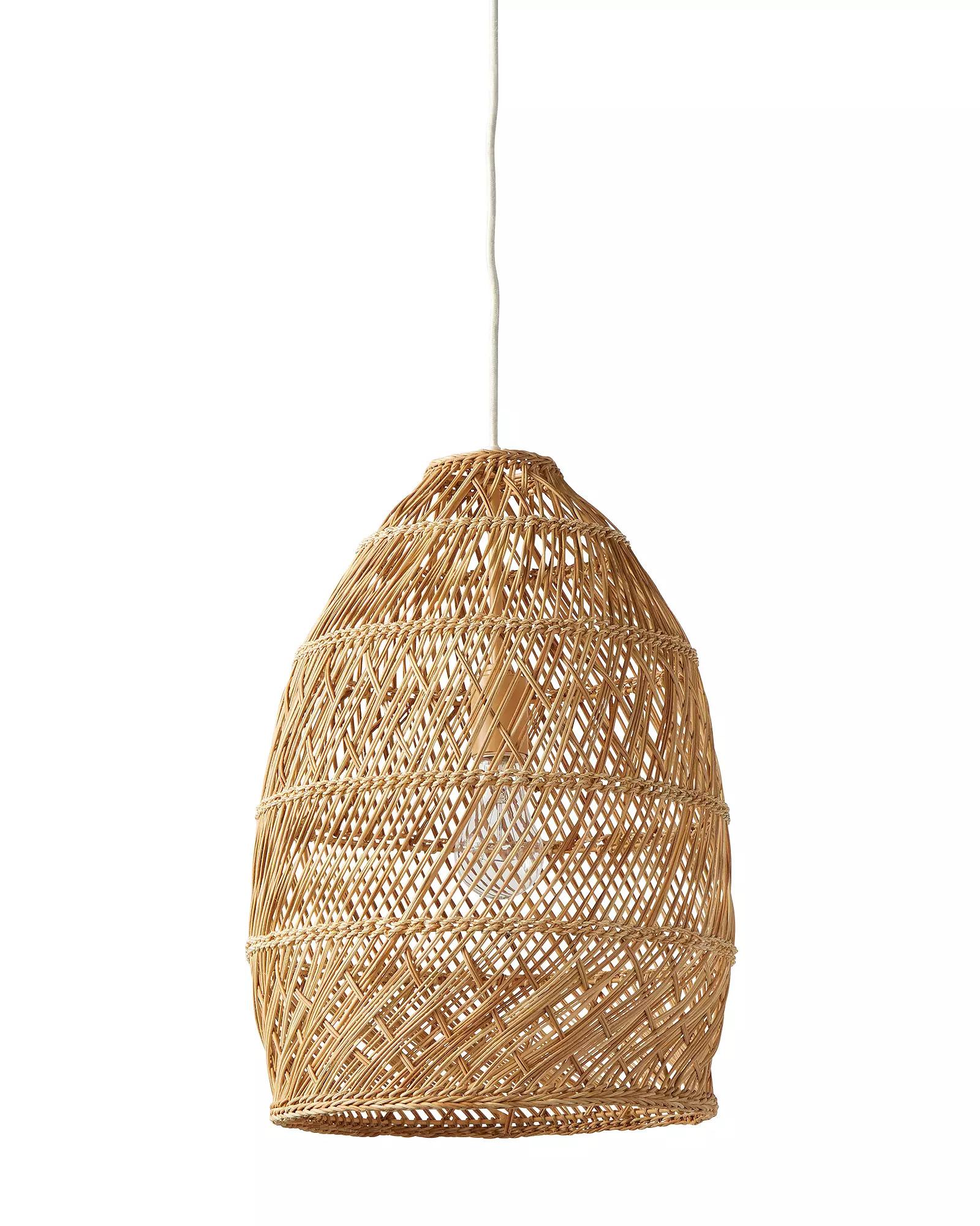 Headlands Rattan Bell Pendant | Serena and Lily