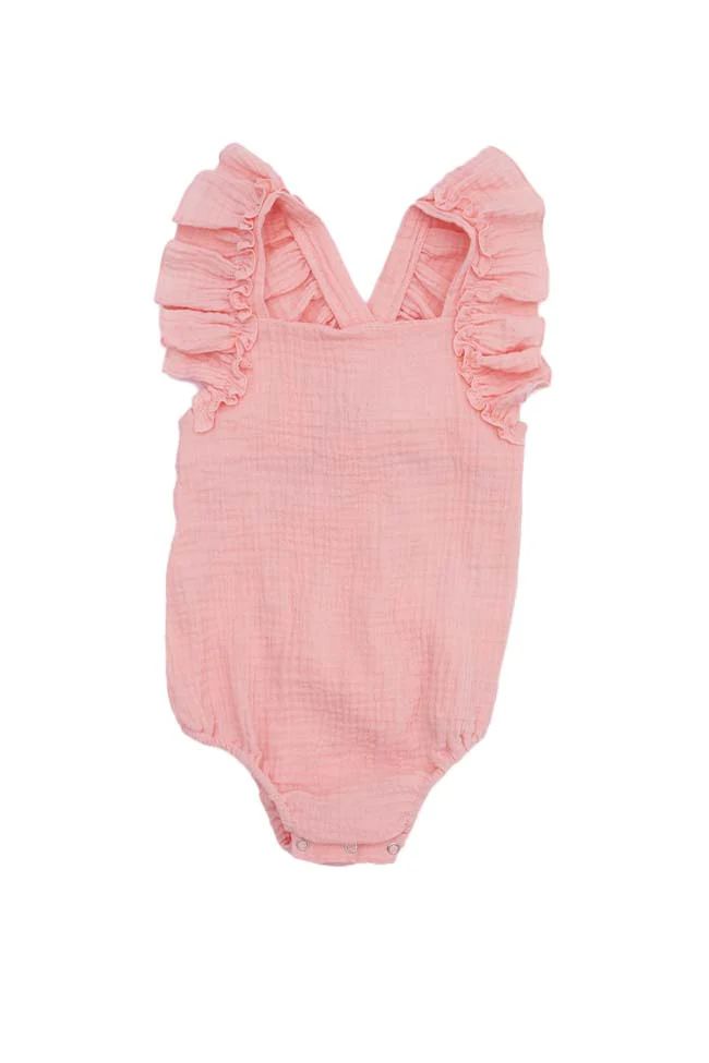 Mindless Moment Baby Girls Blush Pink Ruffle Romper | Pink Lily