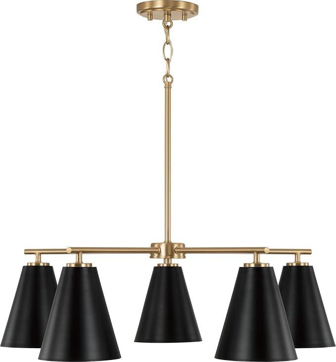 Austin Allen AA1040RK Charlie Modern Metal Cone Round Chandelier, 5-Light 500 Total Watts, 8" H x... | Amazon (US)