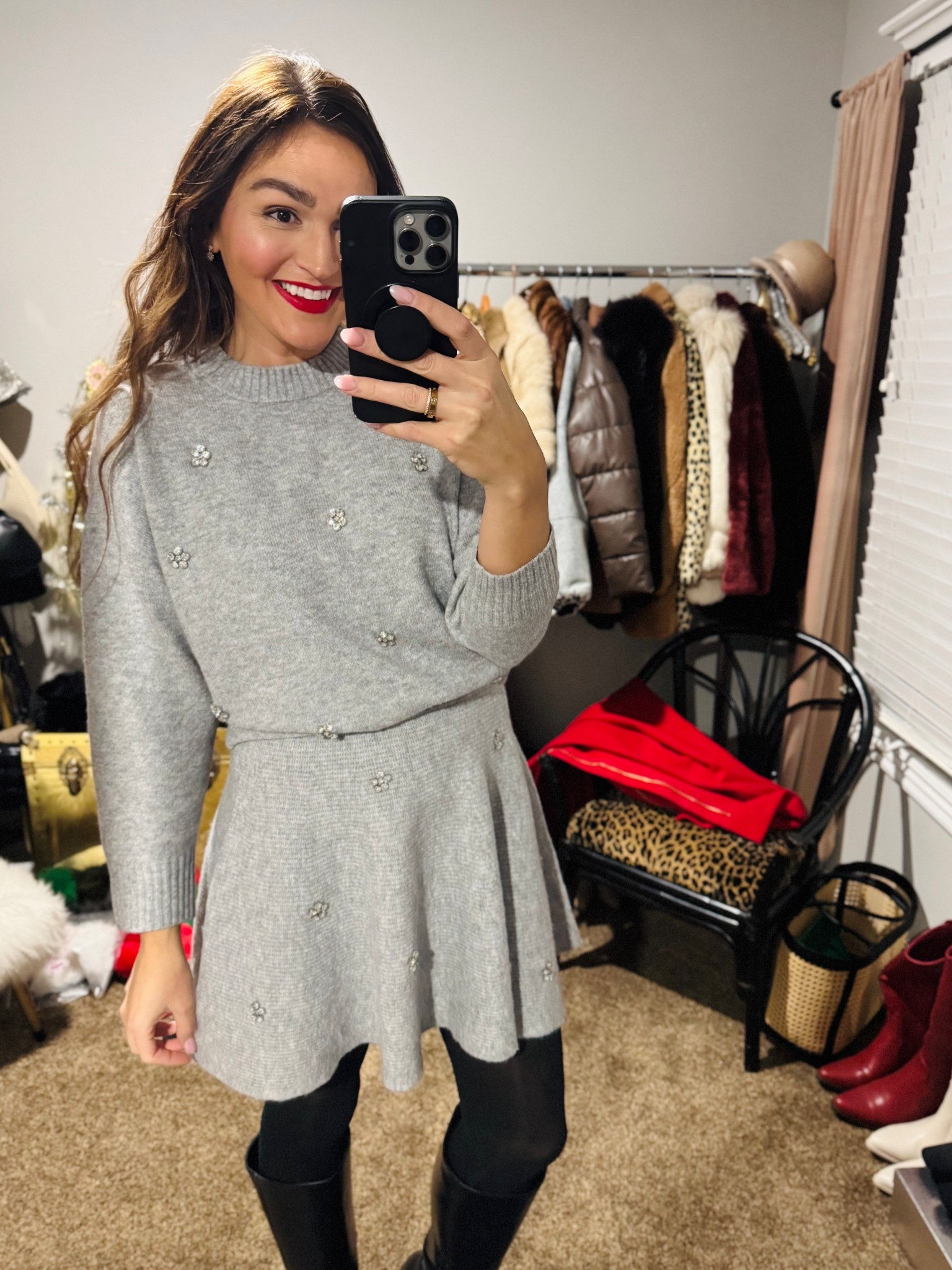 Cute embellished sweater and skirt set; on sale under $40!

Wearing small sweater and XS skirt 

#LTKFindsUnder50 #LTKHoliday #LTKSaleAlert