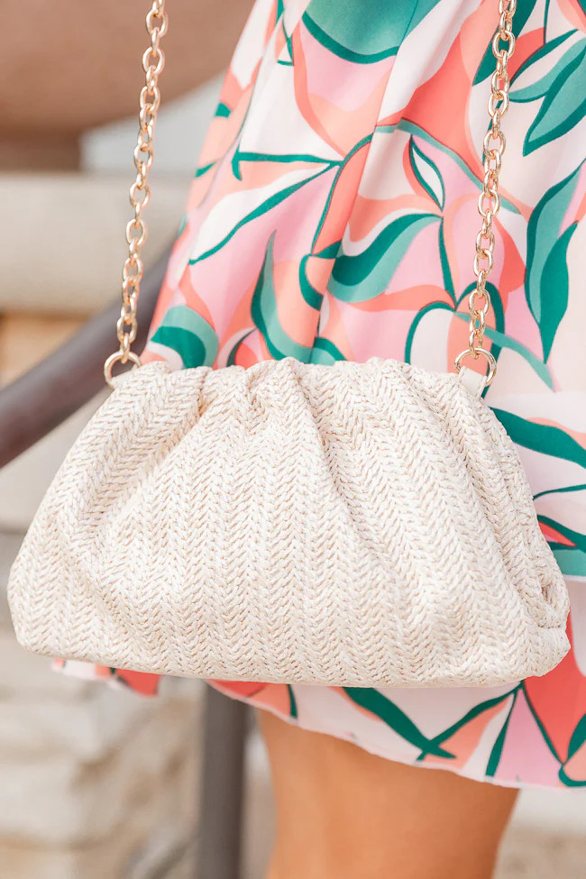Out for Drinks Woven Clutch with Gold Chain FINAL SALE | Pink Lily