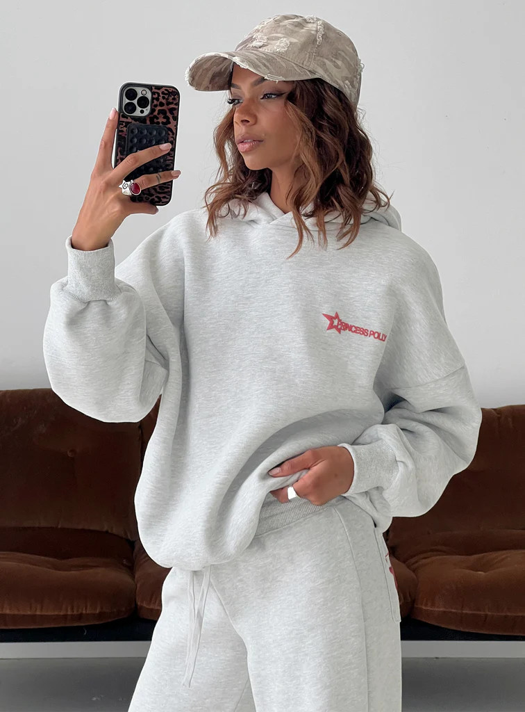 Princess Polly Stargirl Hoodie Grey Marle | Princess Polly US