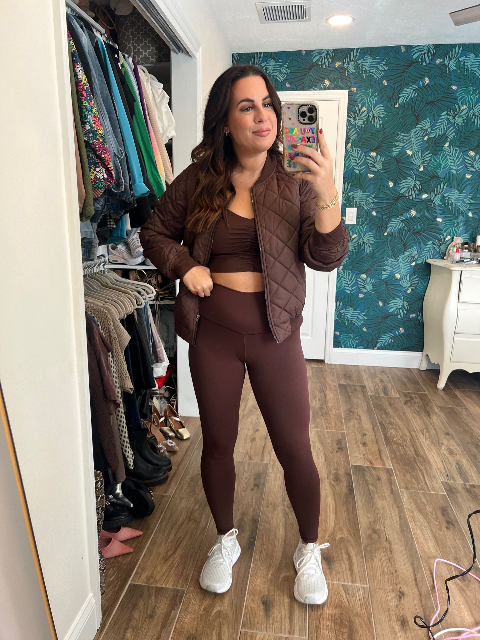 Outfit of the day! Love this aerie set it’s soft and bomber is from Amazon! Wearing a Medium 

Athleisure Outfit | Casual OOTD | Aerie Outfit | Monochromatic 

#LTKfindsunder50