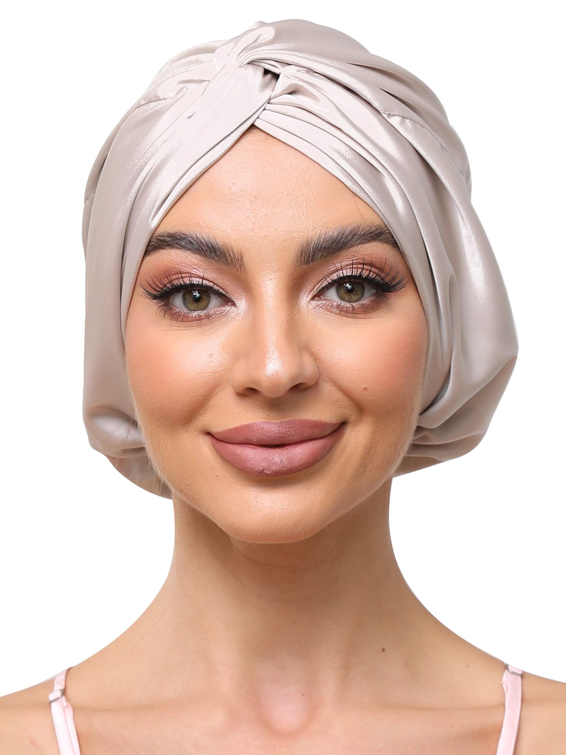 Adjustable Silk Satin Bonnet for Sleeping Hair Wrap, Double Layer Sleep Cap, Night Turban for Lar... | Amazon (US)