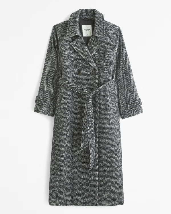 Wool-Blend Trench Coat | Abercrombie & Fitch (US)