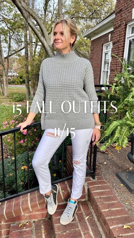 🍂 15 Fall Outfits🍂

Day 11/15…   Don't put those white jeans away ladies!  LOVE how Katie paired her distressed white jeans with a traditional grey sweater and some sassy sneakers!

#LTKSeasonal #LTKshoecrush #LTKstyletip