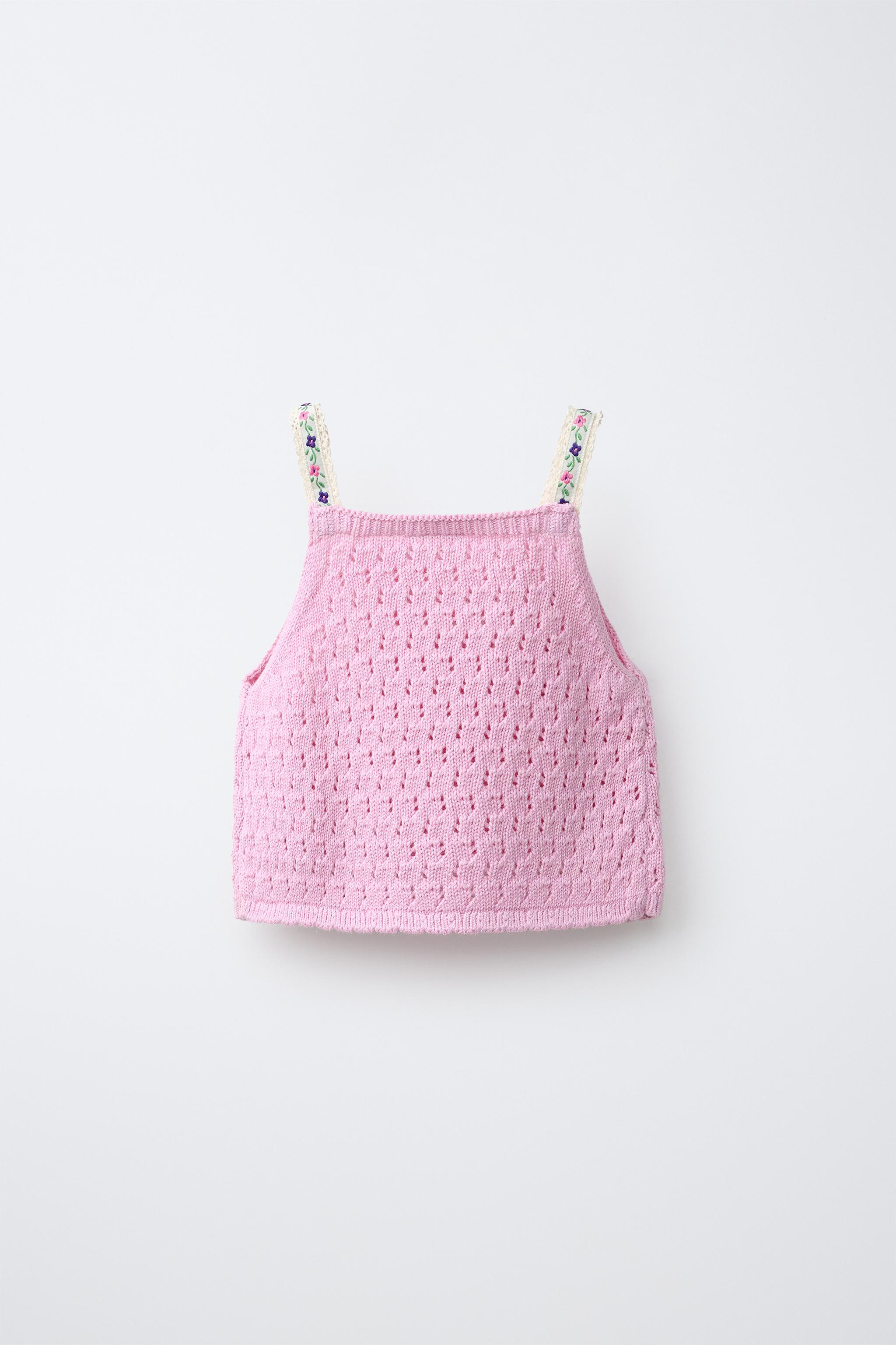 EMBROIDERED FLOWER KNIT TOP | Zara US